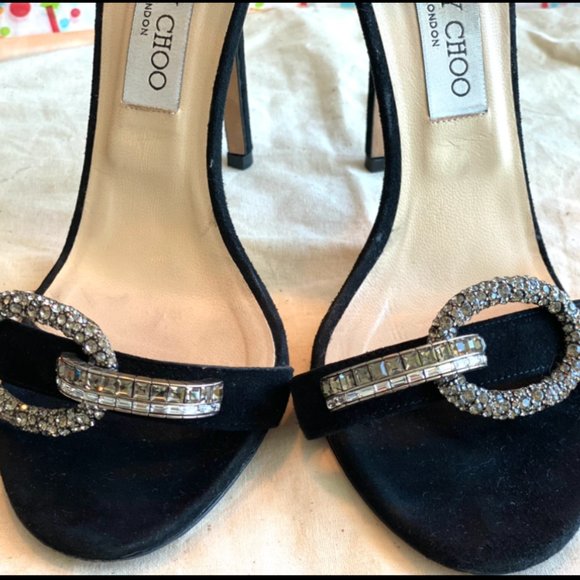 Jimmy Choo Black Tamsyn Crystal Buckle Sandal size 39 EU , APPROX. US 8.5 - 9 - Picture 7 of 9
